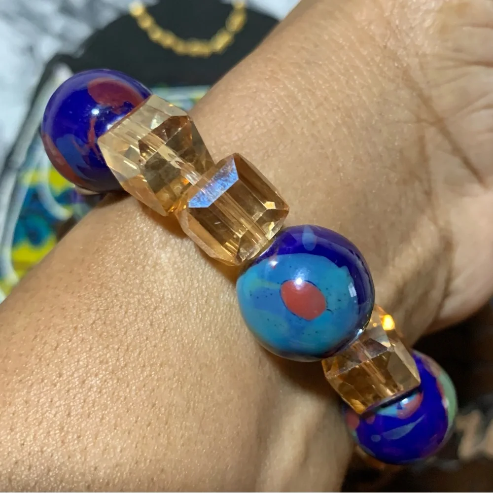 African Handmade Elegant Crystal Beaded Bracelet